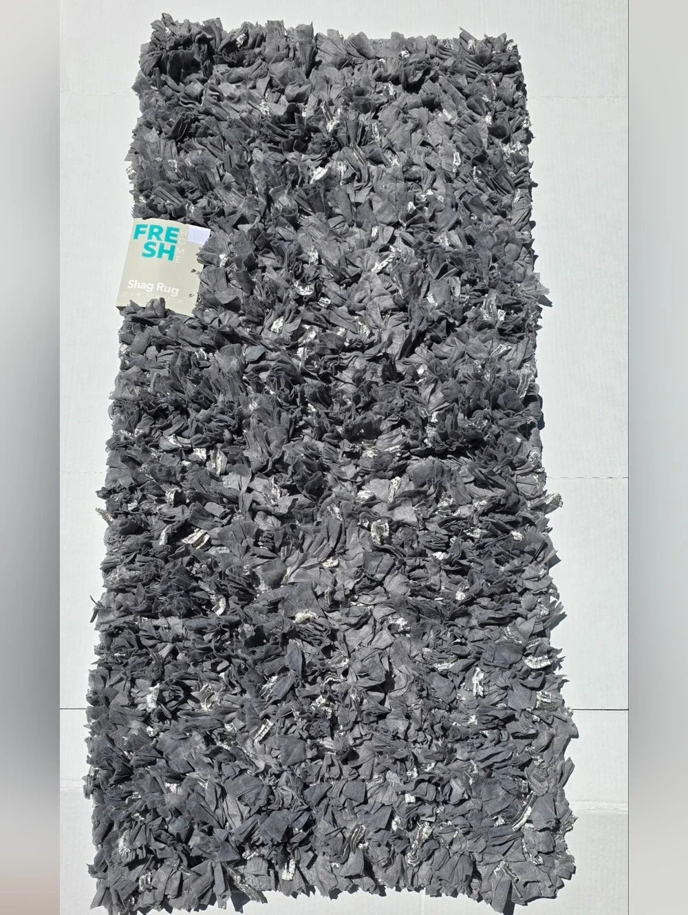 Fresh Home Gray/Silver Shag Runner Rug- 20